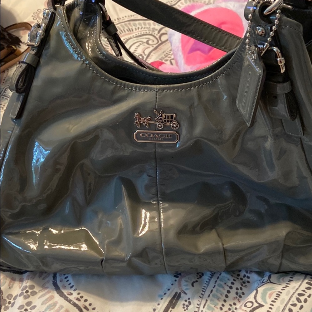 Coach Grey Leather Bag $45